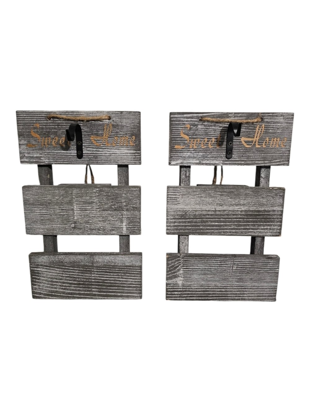 Rustic Wooden Sweet Home Farmhouse Signs Set Gray Weathered